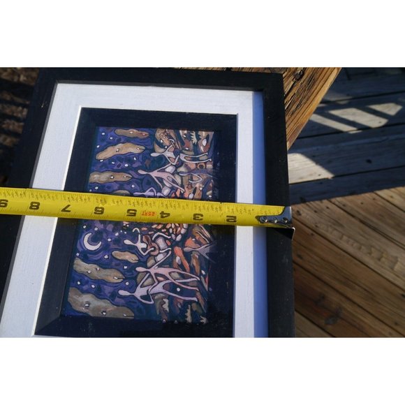 Framed Happy Art Print By Vermont Artist Kimberlee Forney "Around The Campfire - Picture 9 of 9